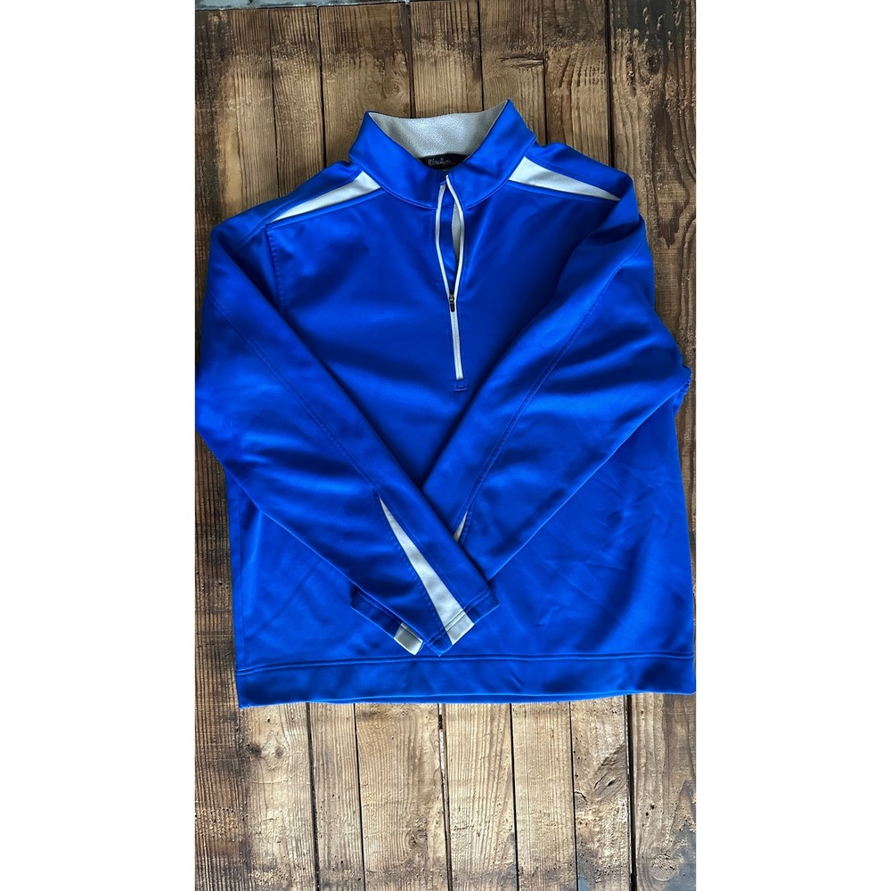 Walter Hagen Essentials Mens Large Royal Blue Quarter Zip Pullover Golf Jacket